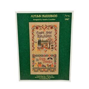 Autumn Blessings Cross Stitch Instruction Pamphlet #1907 Thanksgiving Fall
